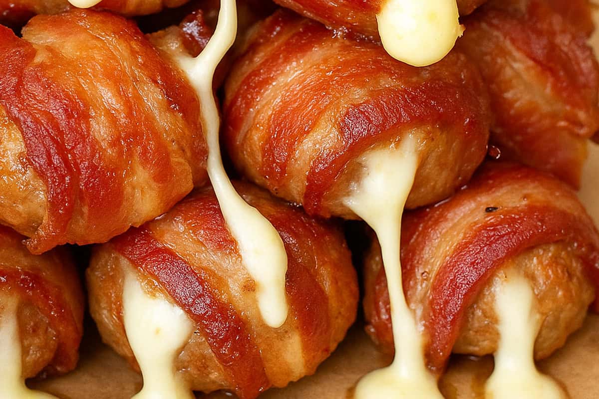 Cheesy Bacon Wrapped Meatballs (Juicy One Bite Bombs)