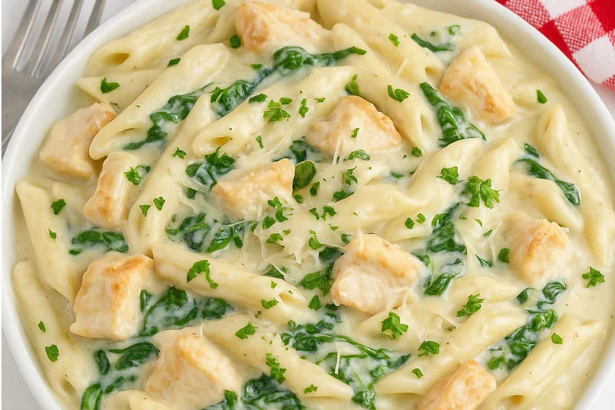 Creamy Spinach Artichoke Pasta With Chicken