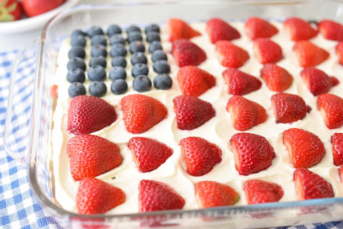 4th of July Flag No Bake Cheesecake