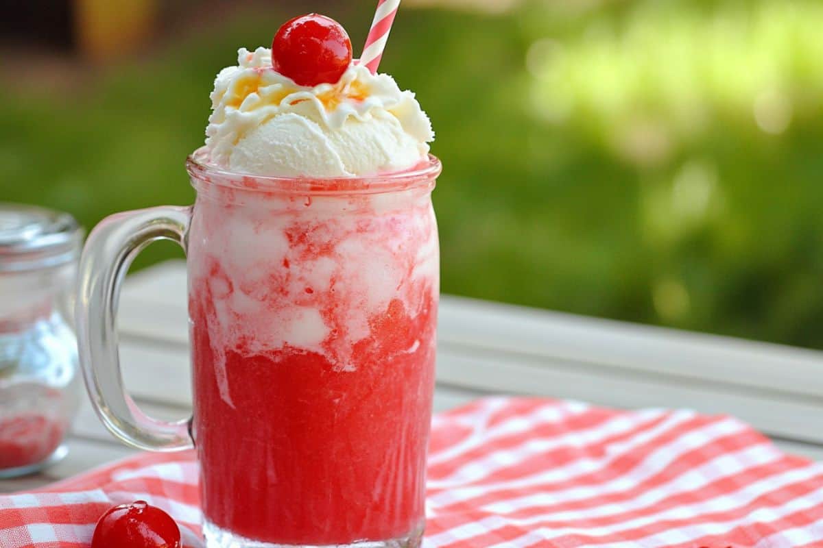Easy Shirley Temple Ice Cream Float (Summer Drink Idea)