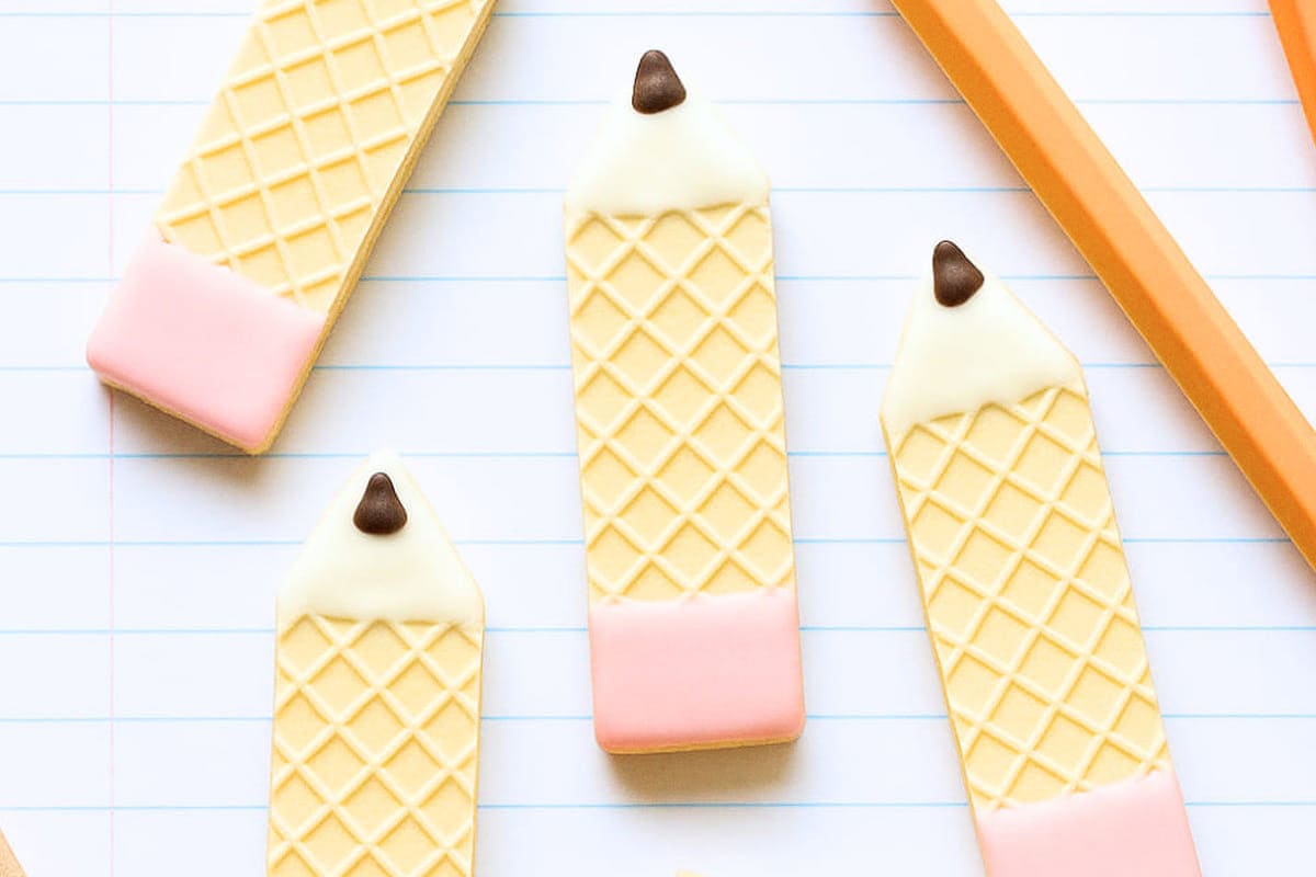 Cute Back to School Wafer Pencil Cookies