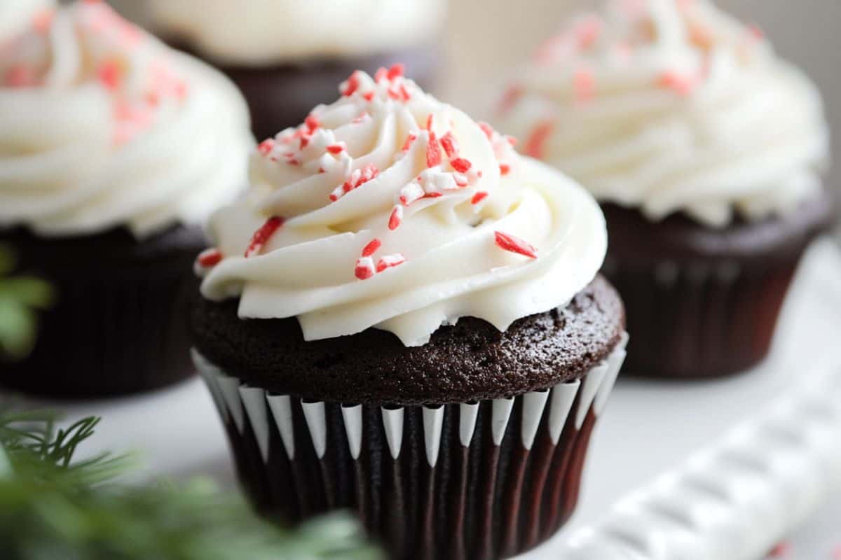 Chocolate Peppermint Cupcakes for Holiday Baking