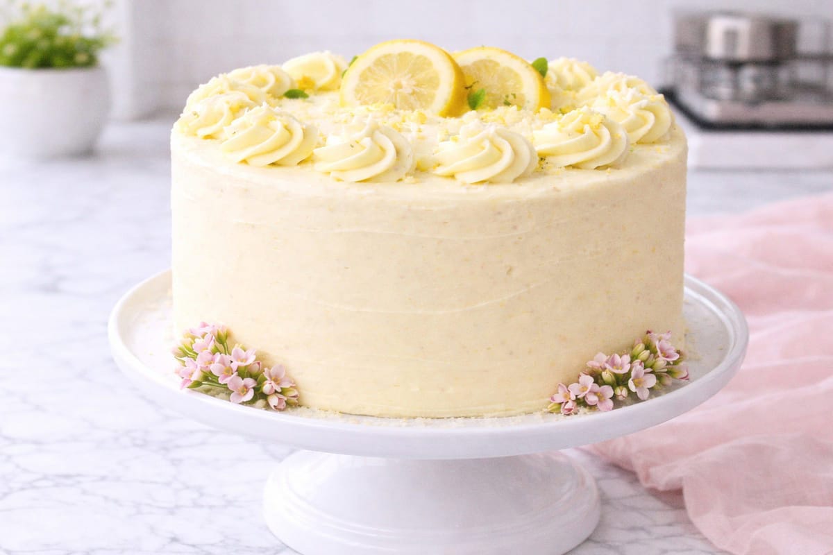 Lemon Cake Recipe with a Lemon Buttercream Frosting