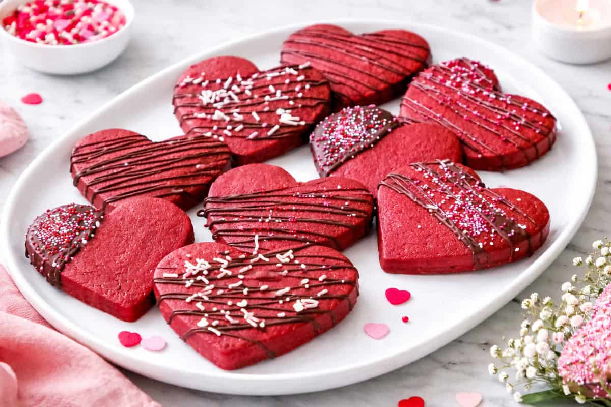 Heart-Shaped Red Velvet Cut-Out Cookies