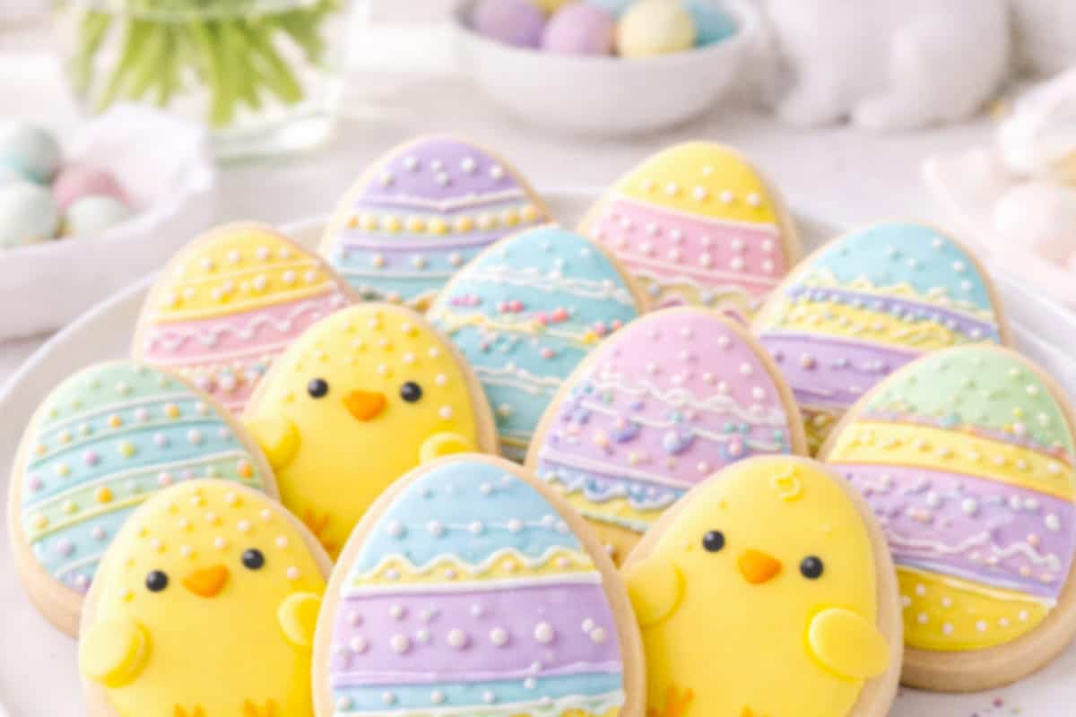 Homemade Decorated Easter Egg Sugar Cookies